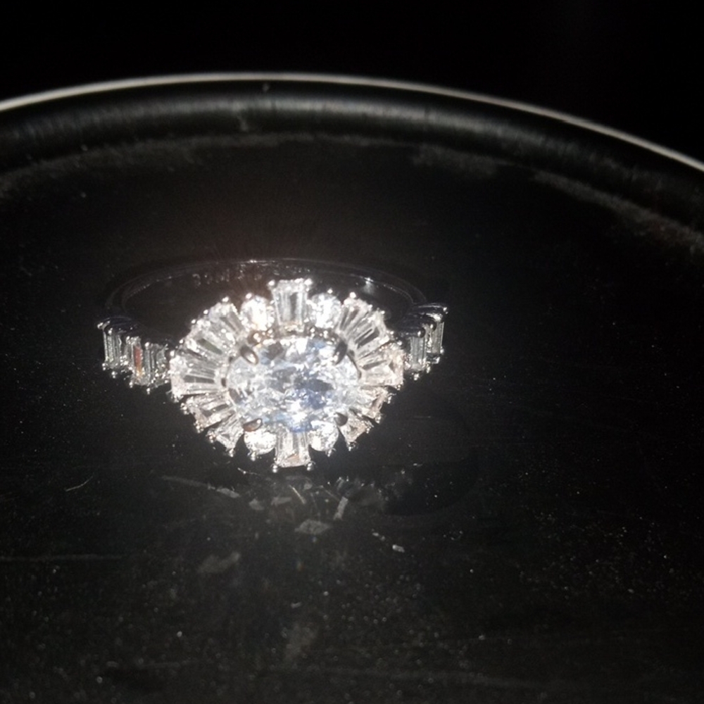 Radiant Silver Women's Ring with Crystal Accents